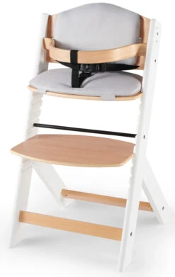 Kinderkraft Enock Wit/Naturel Houten Kinderstoel Met Zitverkleiner KHENOC0PWHT0000 -Goedkope Babywinkel Kinderkraft Enock White Kinderstoel met Zitverkleiner KHENOC0PWHT0000 2