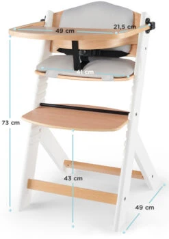 Kinderkraft Enock Wit/Naturel Houten Kinderstoel Met Zitverkleiner KHENOC0PWHT0000 -Goedkope Babywinkel Kinderkraft Enock White Kinderstoel met Zitverkleiner KHENOC0PWHT0000 7