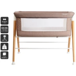 Babygo Goodnight Beige Wieg 4362 -Goedkope Babywinkel babygo goodnight beige wieg aan bed 4362 1