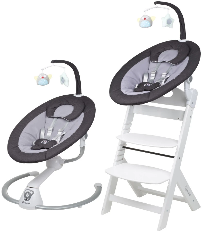 Babygo Homey Set Black/White Babyschommel En Kinderstoel 19014 3 Babygo Homey Set Black/White Babyschommel En Kinderstoel 19014
