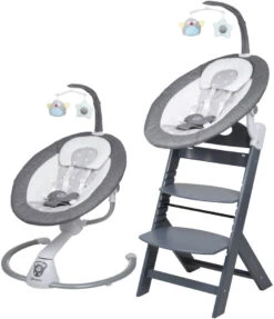 Babygo Homey Set Grey Babyschommel En Kinderstoel 19022