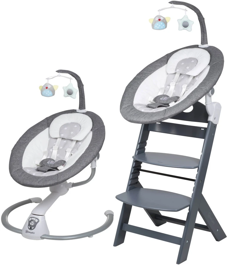 Babygo Homey Set Grey Babyschommel En Kinderstoel 19022 3 Babygo Homey Set Grey Babyschommel En Kinderstoel 19022