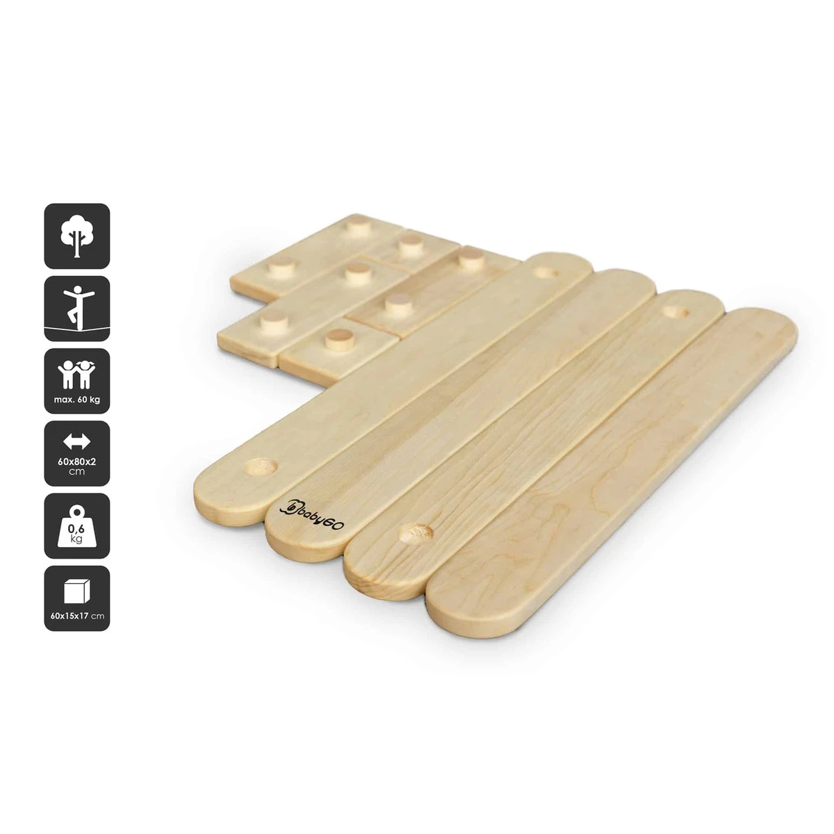 Babygo Nature 4-delige Balansbalk 8602 5 Babygo Nature 4-delige Balansbalk 8602 - Afbeelding 3