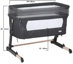 Babygo Together Zwart/Roségoud Wieg Aan Bed 4605 -Goedkope Babywinkel babygo together zwart goud wieg aan bed 4605 1