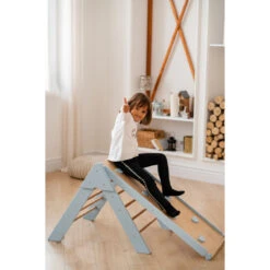 Luna Toys Blauw Houten Klimrek Met Glijbaan LU-36967 -Goedkope Babywinkel blue 2