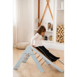 Luna Toys Blauw Houten Klimrek Met Glijbaan LU-36967 -Goedkope Babywinkel blue 3