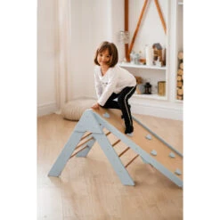 Luna Toys Blauw Houten Klimrek Met Glijbaan LU-36967 -Goedkope Babywinkel blue 7