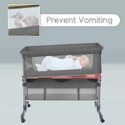 Eco Baby Donkergrijs Wieg Aan Bed FB5001 -Goedkope Babywinkel eco baby donkergrijs wieg aan bed fb5001 5 1