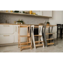 Luna Toys Wit Houten Leertoren Keukenhulp LU-00552 -Goedkope Babywinkel luna toys nature houten leertoren keukenhulp 9503009900 lifestyle 2 1