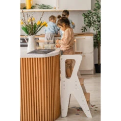 Luna Toys Wit Houten Leertoren Keukenhulp LU-00552 -Goedkope Babywinkel luna toys wit houten leertoren keukenhulp 4