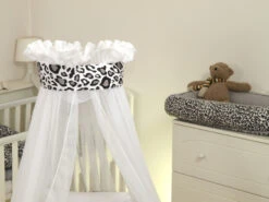 MamaLoes Panter Grijs Deluxe Wit Baby Wiegje 80749 -Goedkope Babywinkel mamaloes panter grijs deluxe wit baby wiegje 80749 2