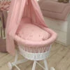 MamaLoes Pure Roze Deluxe Wit Baby Wiegje 80634 -Goedkope Babywinkel mamaloes pure roze deluxe wit baby wiegje 80634