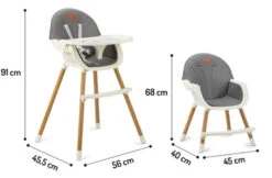 Momi Flovi Light Grey/White 2-in-1 Kinderstoel KRKA00020 -Goedkope Babywinkel momi flovi afmetingen wit