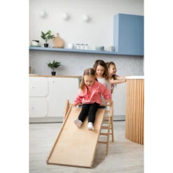 Luna Toys Naturel Houten Klimrek Met Glijbaan LU-36950 -Goedkope Babywinkel natural 1