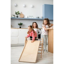 Luna Toys Naturel Houten Klimrek Met Glijbaan LU-36950 -Goedkope Babywinkel natural 4
