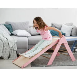 Luna Toys Roze Houten Klimrek Met Glijbaan LU-36974 18 Luna Toys Roze Houten Klimrek Met Glijbaan LU-36974 -Goedkope Babywinkel pink 3