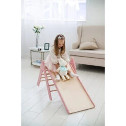 Luna Toys Roze Houten Klimrek Met Glijbaan LU-36974 17 Luna Toys Roze Houten Klimrek Met Glijbaan LU-36974 -Goedkope Babywinkel pink 4